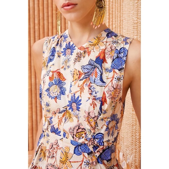 NWT Ulla Johnson Midi Cotton Floral Sleeveless Kaiya Dress - Picture 3 of 7